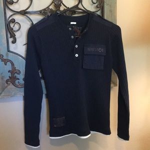 Boys navy ribbed sweater.  Small.